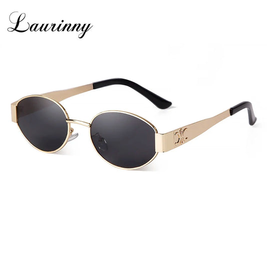 Retro Metal Frame Oval Sunglasses for Women Men Brand Designer Driving Aviation Male Shades Lens Luxury Small Sun Glasses UV400